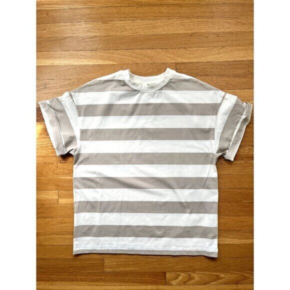 H&M Men's Cotton Striped Crew Neck Tee Shirt Top M - Picture 1 of 3